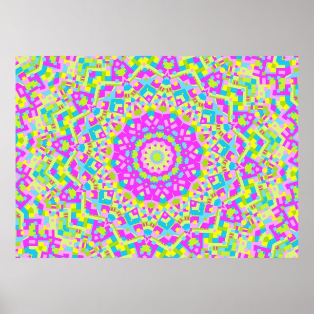 Farbiges Kaleidoskop 08 Poster (Vorne)