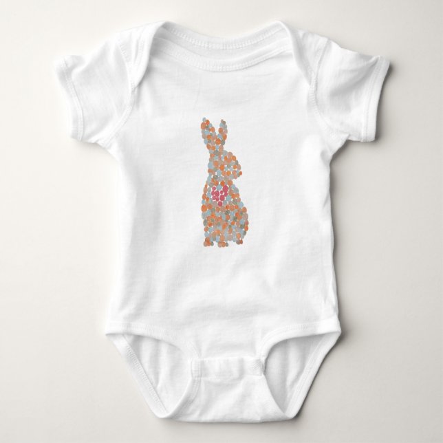 Farbiges Kaninchen Baby Strampler (Vorderseite)
