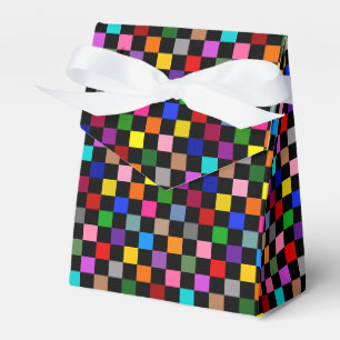 Farbiges Karomuster Design Schwarz Geschenkschachtel
