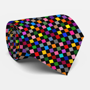 Farbiges Karomuster Design Schwarz Krawatte