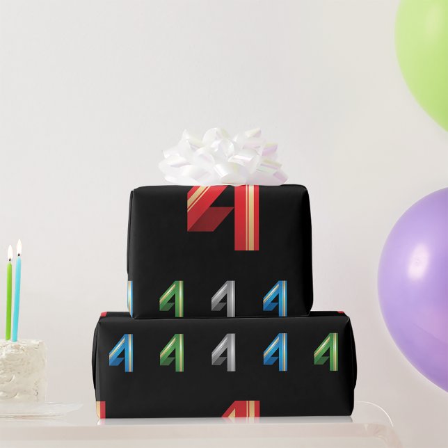 Farbiges Karton Nummer vier Geschenkpapier (Von Creator hochgeladen)