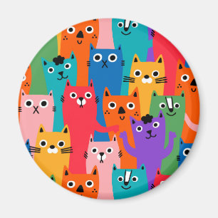 Farbiges Katzen Muster Magnet