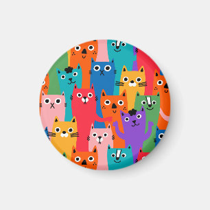 Farbiges Katzen Muster Magnet