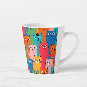 Farbiges Katzen Muster Milchtasse