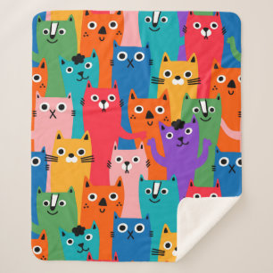 Farbiges Katzen-Muster Sherpadecke