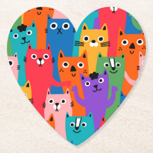 Farbiges Katzen Muster Untersetzer