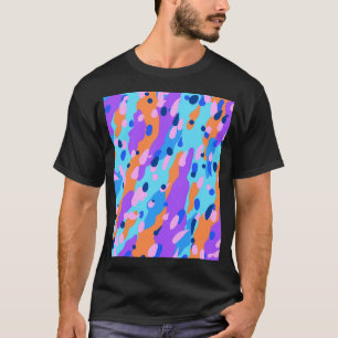 Farbiges Korallenmuster. Orange und Blau. T-Shirt