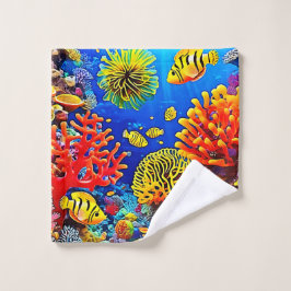 Farbiges Korallenriff-Design Badhandtuch Set