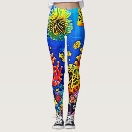 Farbiges Korallenriff-Design Leggings
