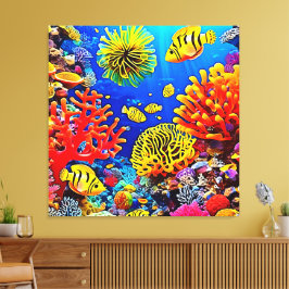 Farbiges Korallenriff-Design Leinwanddruck