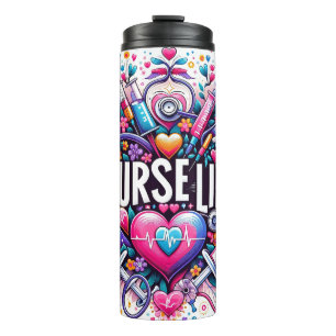 Farbiges Krankenleben Thermosbecher