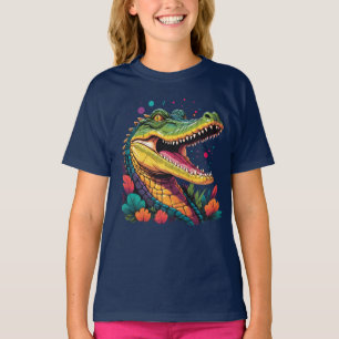 Farbiges Krokodil-Portrait T-Shirt