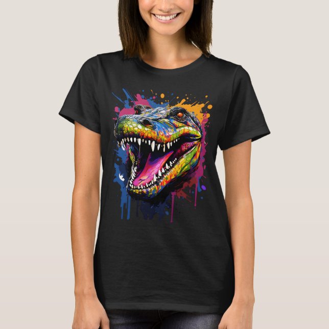 Farbiges Krokodil T-Shirt (Vorderseite)