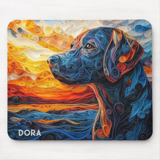 Farbiges Labrador Retriever Dog Portrait Mousepad (Vorne)