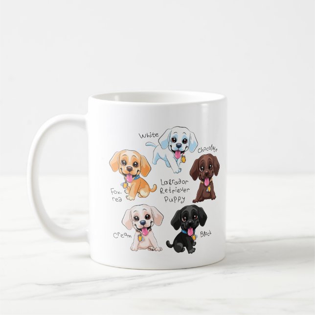 Farbiges Labrador Retriever Puppy Pack, Niedlicher Kaffeetasse (Links)