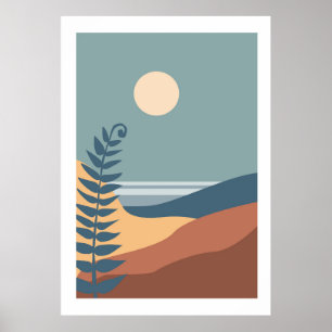 Farbiges Landschaftsposter Poster