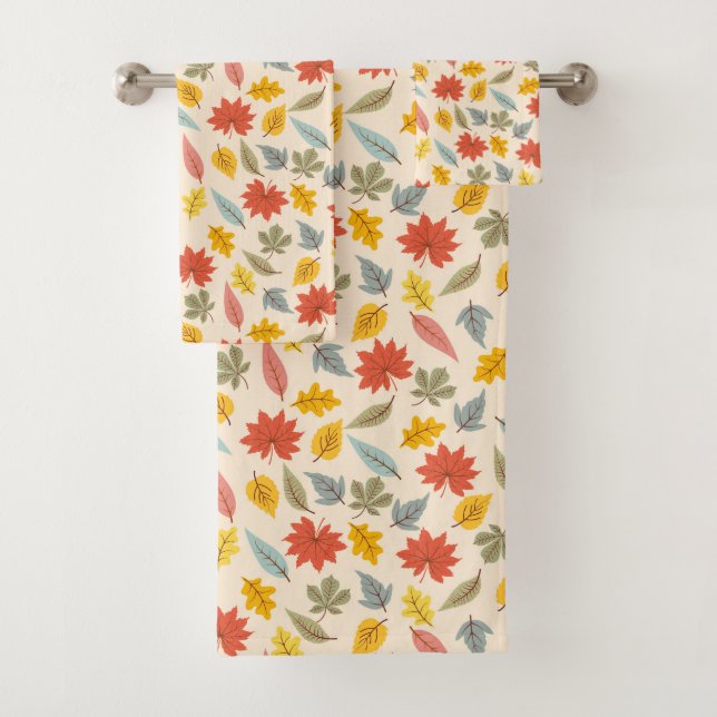 Farbiges Leaf Fall Pattern Badhandtuch Set (Insitu)