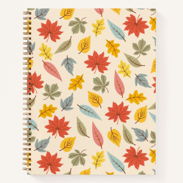 Farbiges Leaf Fall Pattern Notizbuch (Vorderseite)