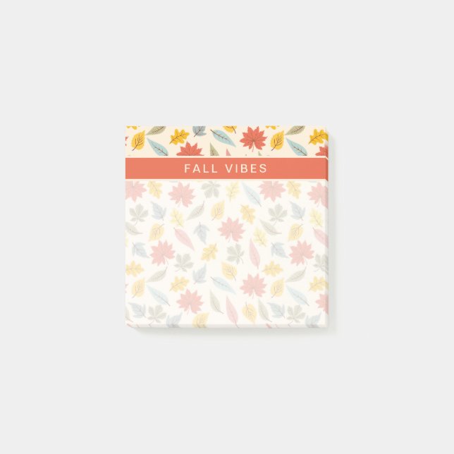 Farbiges Leaf Fall Pattern Post-it Klebezettel (Vorderseite)
