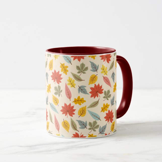 Farbiges Leaf Fall Pattern Tasse (VorderseiteRechts)