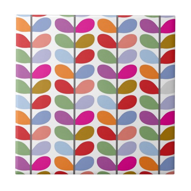 Farbiges Leaf-Muster Fliese (Vorderseite)