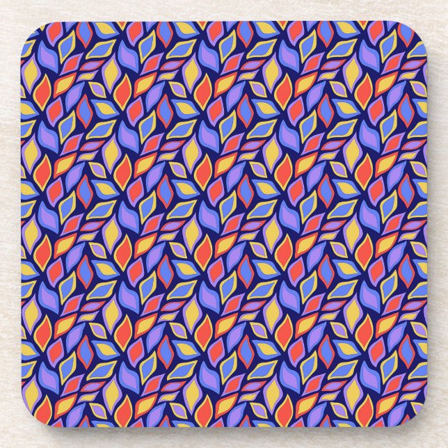 Farbiges Leaf-Muster Kunststoff-Untersetzer Getränkeuntersetzer (Vorderseite)