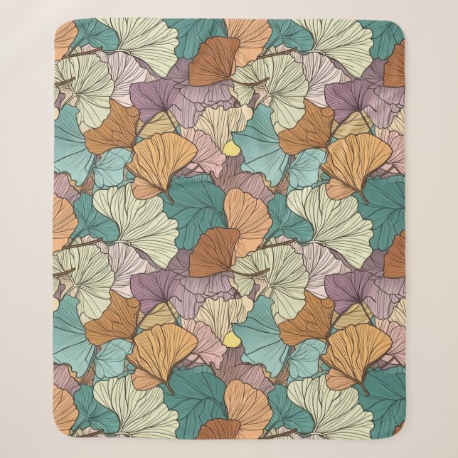 Farbiges Leaf-Muster Sherpadecke (Vorderseite)