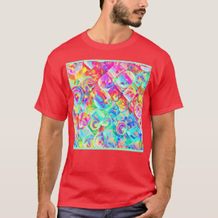 Farbiges, lebhaftes Abstraktionsmuster T-Shirt