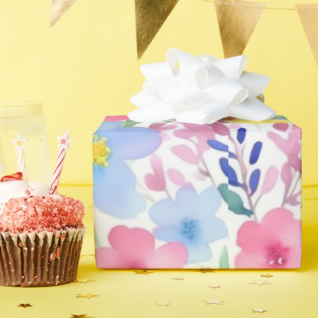 Farbiges, lebhaftes Blume-Muster Wrapping Paper Geschenkpapier (Geburtstagsparty)