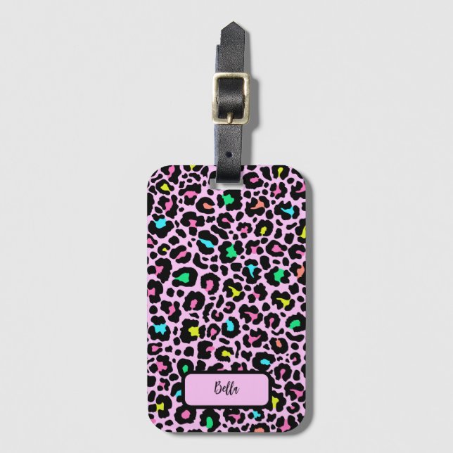 Farbiges Leopard-Muster Gepäckanhänger (Vorderseite Vertikal)