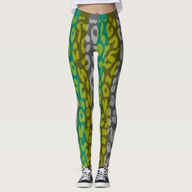 Farbiges Leopard-Skin-Muster #16 Leggings (Vorderseite)
