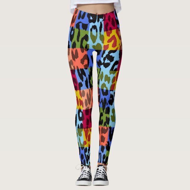 Farbiges Leopard-Skin-Muster #19 Leggings (Vorderseite)