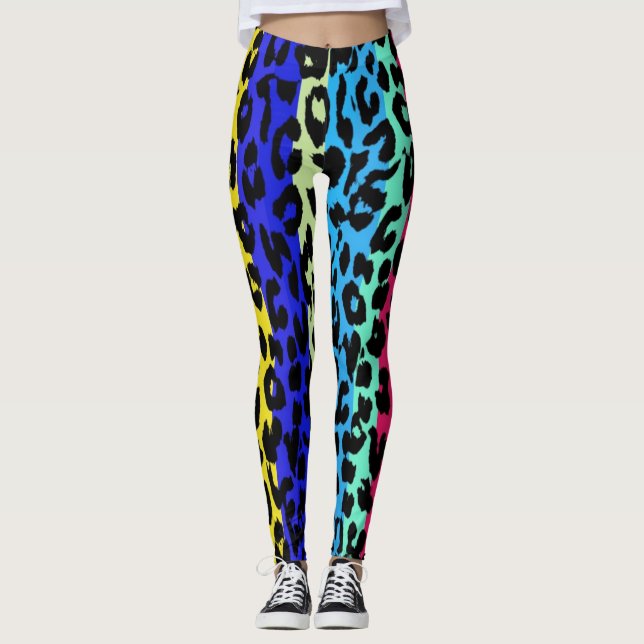 Farbiges Leopard-Skin-Muster #23 Leggings (Vorderseite)