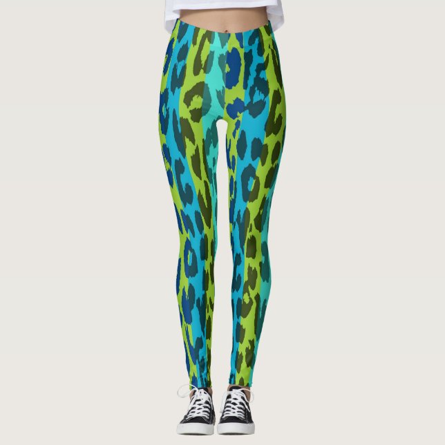 Farbiges Leopard-Skin-Muster #27 Leggings (Vorderseite)