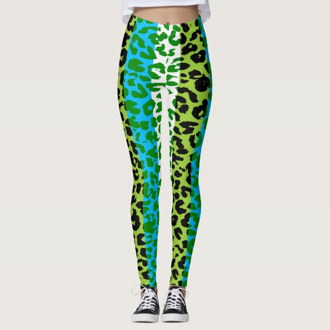 Farbiges Leopard-Skin-Muster #28 Leggings (Vorderseite)