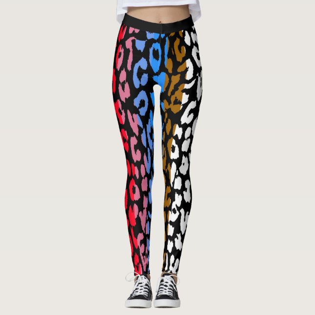 Farbiges Leopard-Skin-Muster #3 Leggings (Vorderseite)