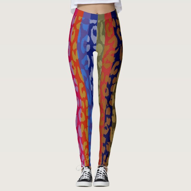 Farbiges Leopard-Skin-Muster #7 Leggings (Vorderseite)