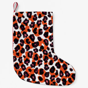Farbiges Leopardenmuster: Nahtloses Design. Kleiner Weihnachtsstrumpf