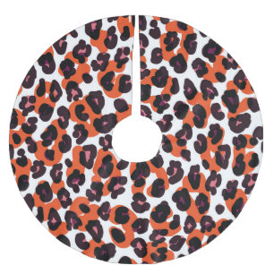 Farbiges Leopardenmuster: Nahtloses Design. Polyester Weihnachtsbaumdecke