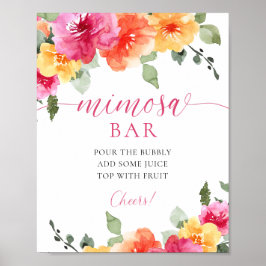 Farbiges, leuchtend blühendes Mimosa-Bar Poster