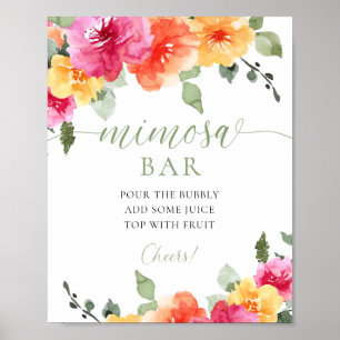 Farbiges, leuchtend blühendes Mimosa-Bar Poster