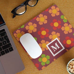 Farbiges Lila Multicolor-Muster Monogramm Mousepad