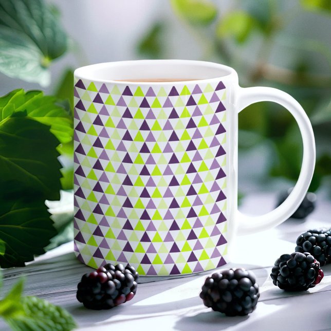 Farbiges Limones Lila geometrisches Muster Kaffeetasse (Von Creator hochgeladen)
