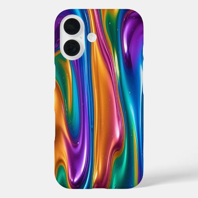 Farbiges Liquid #4 - iPhone 16 Hüllen (Rückseite)