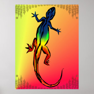 Farbiges Lizard Poster
