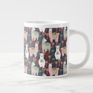 Farbiges Llamasmuster Jumbo-Tasse