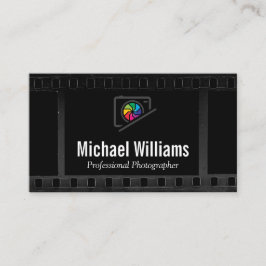 Farbiges Logo für Kamerasymbole | Filmstreifen Visitenkarte