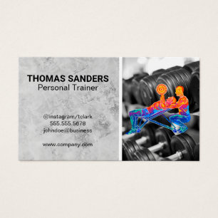 Farbiges Logo für Personal Trainer Dumbells