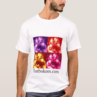 farbiges Logo Turbokees.com Viererkabel T-Shirt
