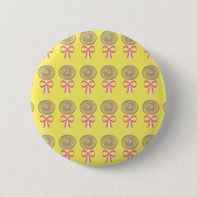 Farbiges Lollipopmuster Button (Vorderseite)